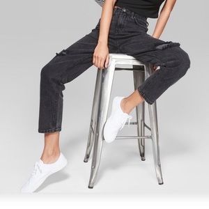 Wild Fable Black Distressed Mom Jeans- Size 00